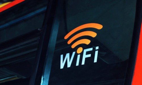 Sign with the icon and text for Wifi