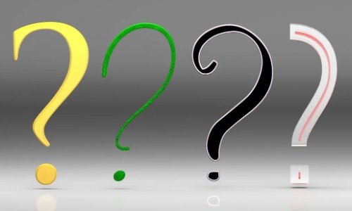 Multiple colored question marks