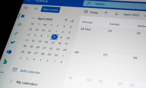 Outlook calendar screenshot